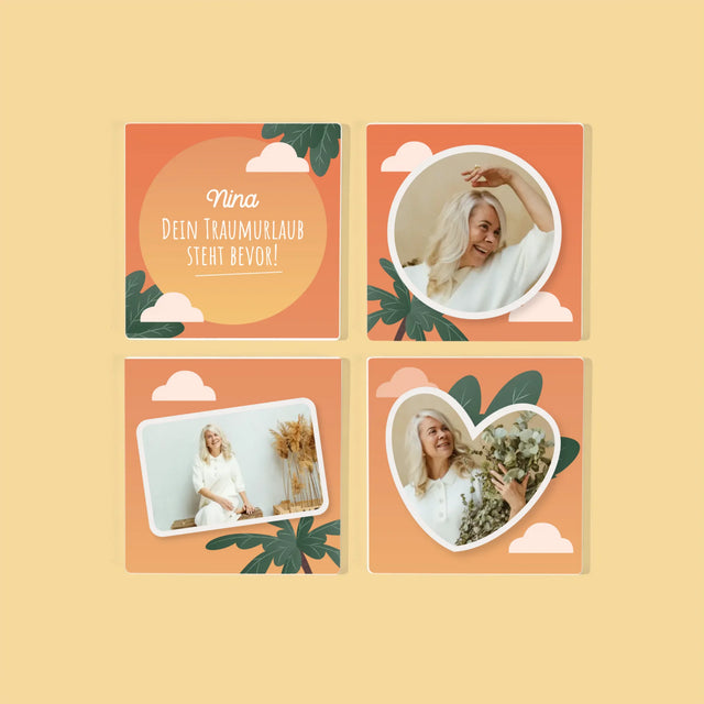 Fotocollage: Traumurlaub - Tassenuntersetzer