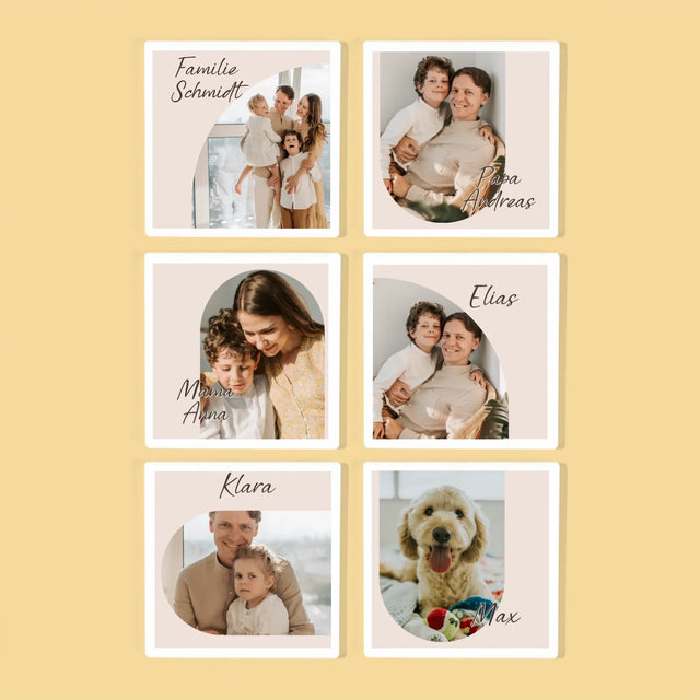 Foto Und Unterschrift: Familienfotos - Tassenuntersetzer