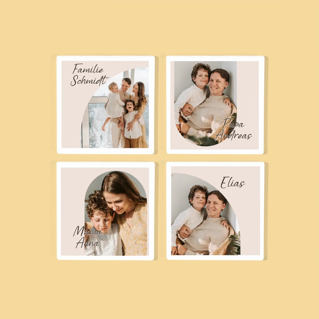 Foto Und Unterschrift: Familienfotos - Tassenuntersetzer