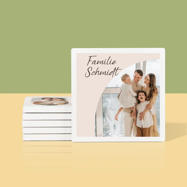 Foto Und Unterschrift: Familienfotos - Tassenuntersetzer