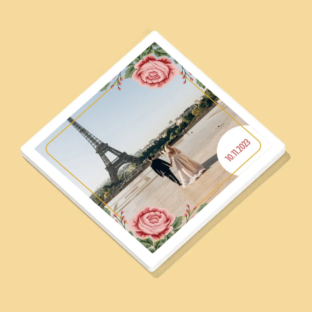 Fotocollage: Ihr Datum - Tassenuntersetzer