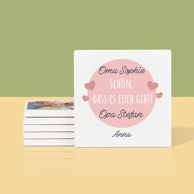 Foto Und Unterschrift: Schön, Dass Es Euch Gibt - Tassenuntersetzer