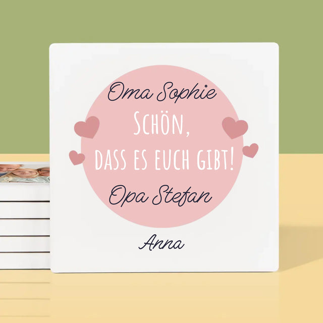 Foto Und Unterschrift: Schön, Dass Es Euch Gibt - Tassenuntersetzer