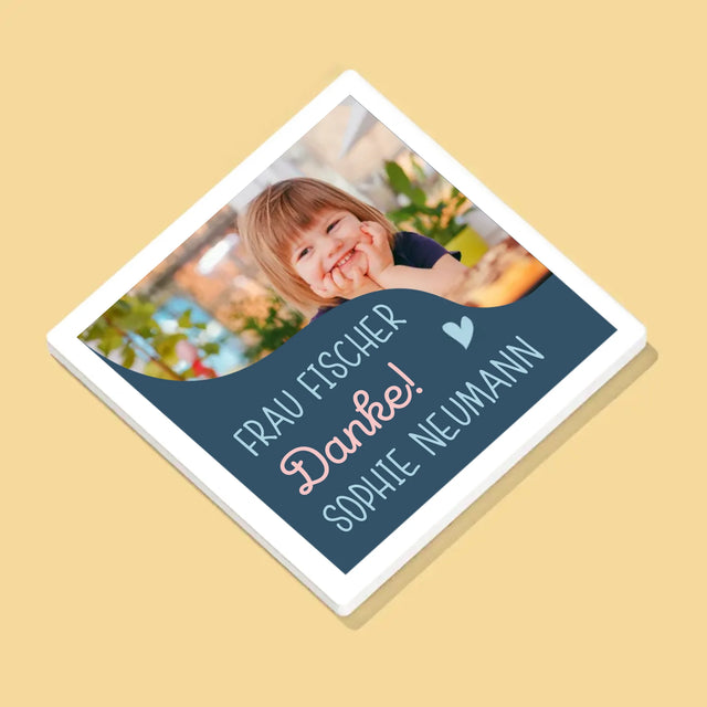 Foto Und Unterschrift: Danke, Liebe Kindergärtnerin - Tassenuntersetzer