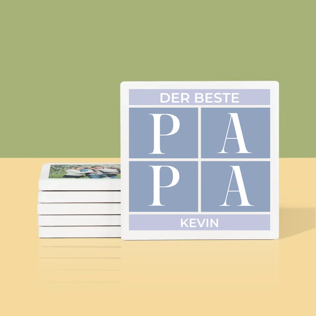 Fotocollage: Bester Papa Collage - Tassenuntersetzer