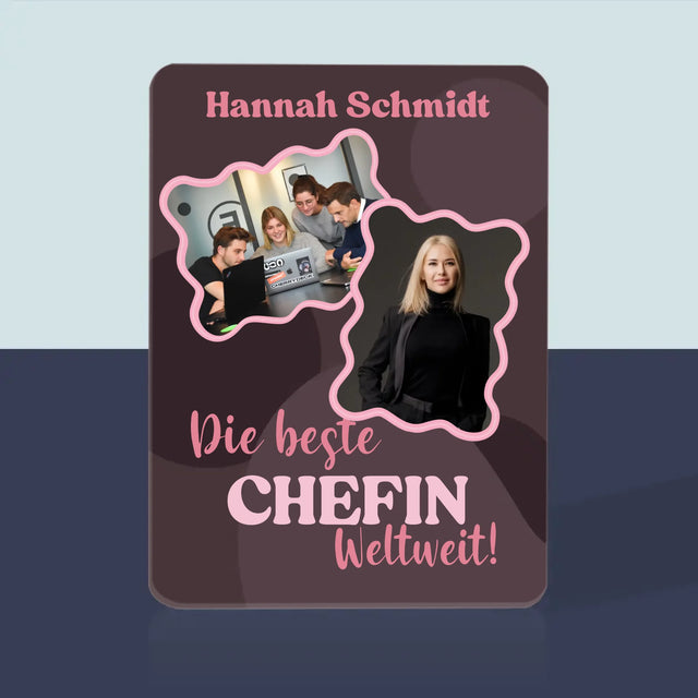Fotocollage: Beste Chefin - Spielkarten