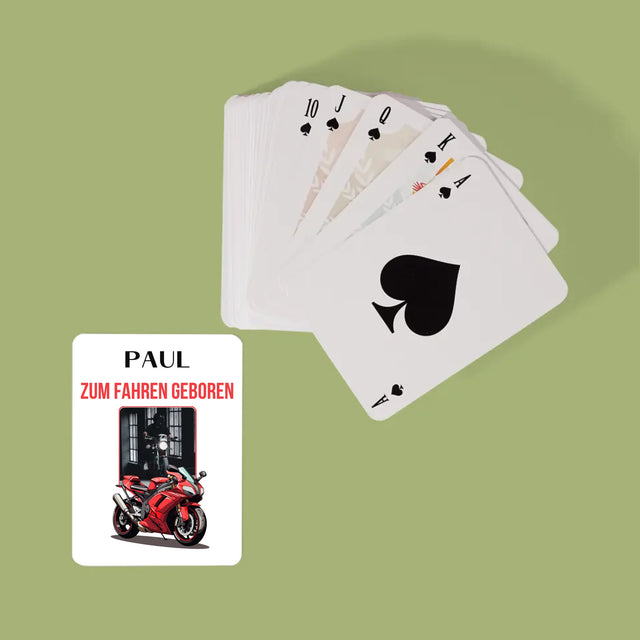 Foto Und Unterschrift: Zum Fahren Geboren - Spielkarten