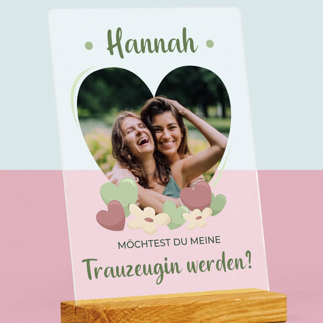Foto Und Unterschrift: Willst Du Mein Trauzeugin Werden? - Druck Auf Acrylglas