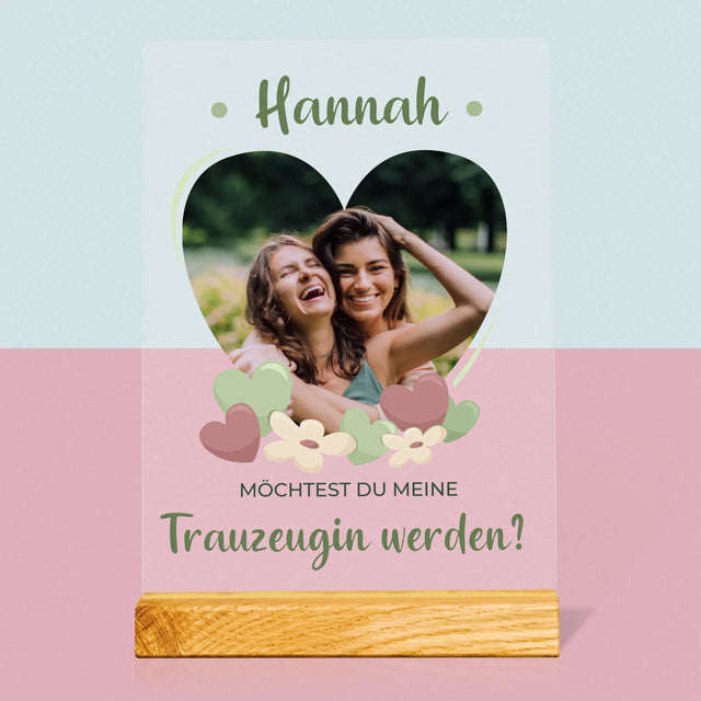 Foto Und Unterschrift: Willst Du Mein Trauzeugin Werden? - Druck Auf Acrylglas