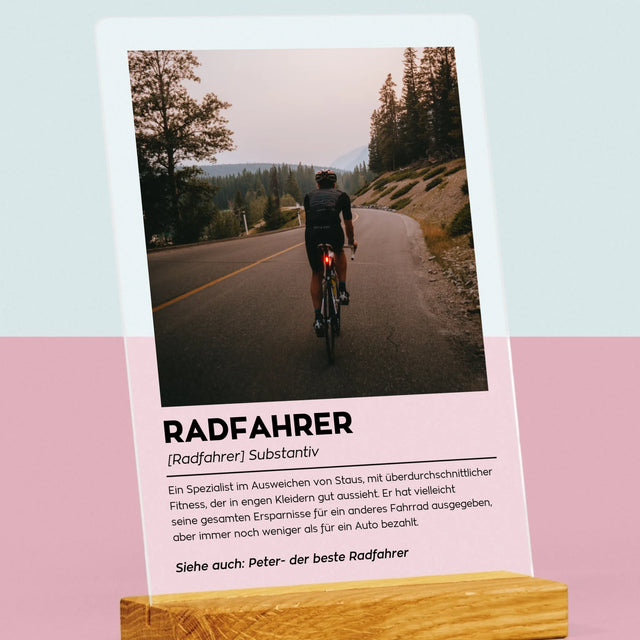 Foto Und Unterschrift: Definition Eines Radfahrers - Druck Auf Acrylglas