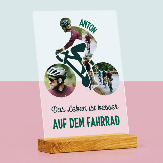 Form-Collage: Das Leben Ist Besser Auf Dem Fahrrad - Druck Auf Acrylglas