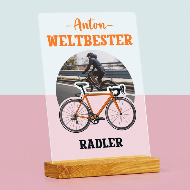 Foto Und Unterschrift: Der Weltbeste Radler - Druck Auf Acrylglas