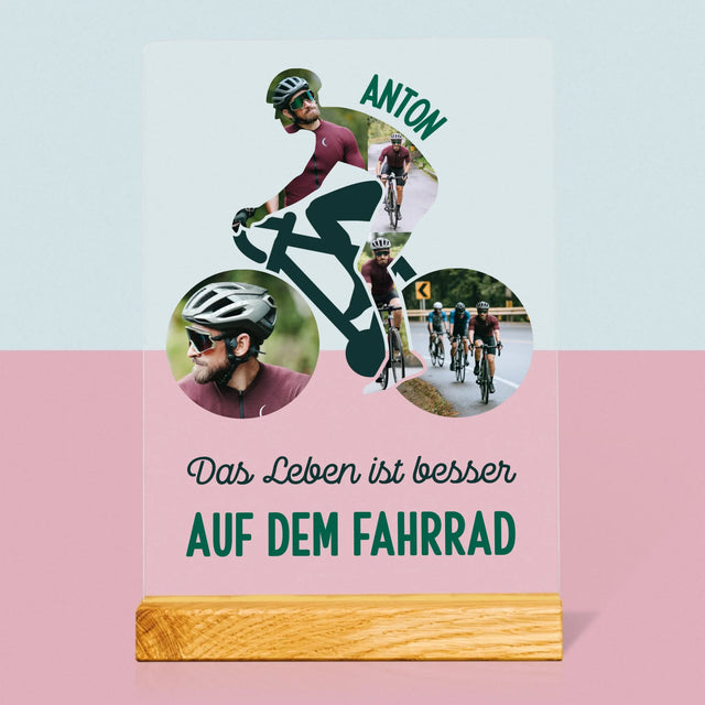 Form-Collage: Das Leben Ist Besser Auf Dem Fahrrad - Druck Auf Acrylglas