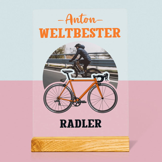 Foto Und Unterschrift: Der Weltbeste Radler - Druck Auf Acrylglas