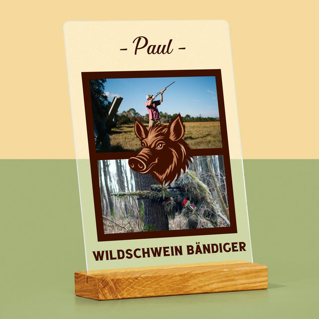 Fotocollage: Wildschwein Bändiger - Druck Auf Acrylglas