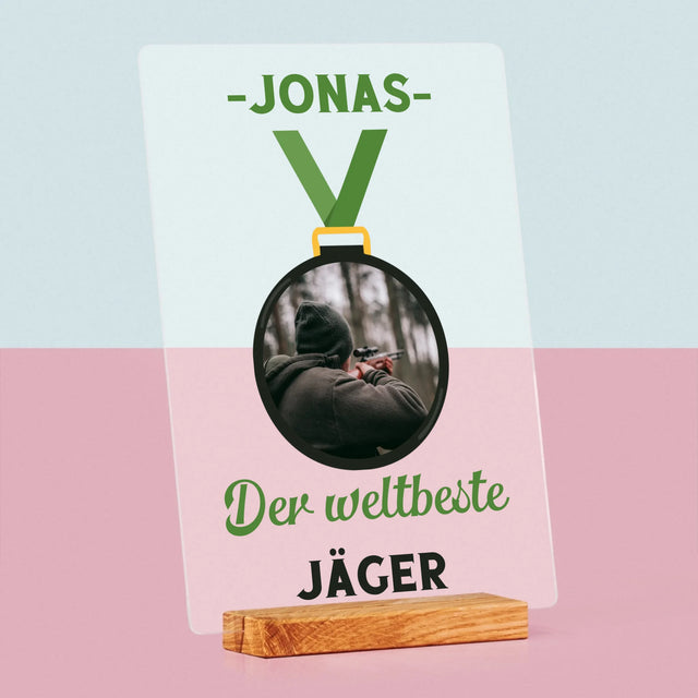 Foto Und Unterschrift: Der Weltbeste Jäger - Druck Auf Acrylglas
