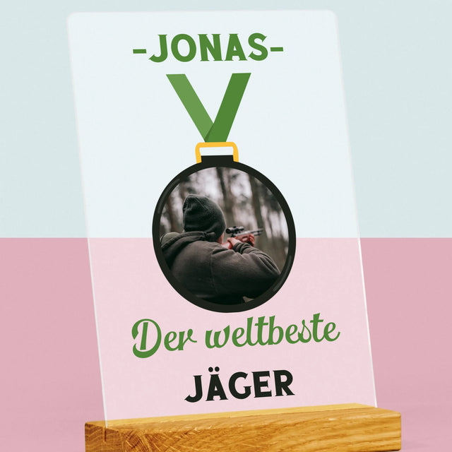 Foto Und Unterschrift: Der Weltbeste Jäger - Druck Auf Acrylglas