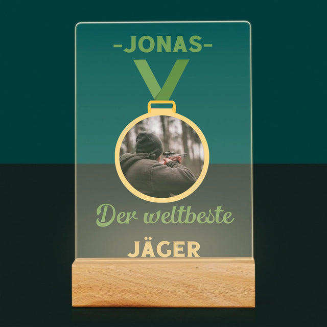 Foto Und Unterschrift: Der Weltbeste Jäger - Druck Auf Acrylglas
