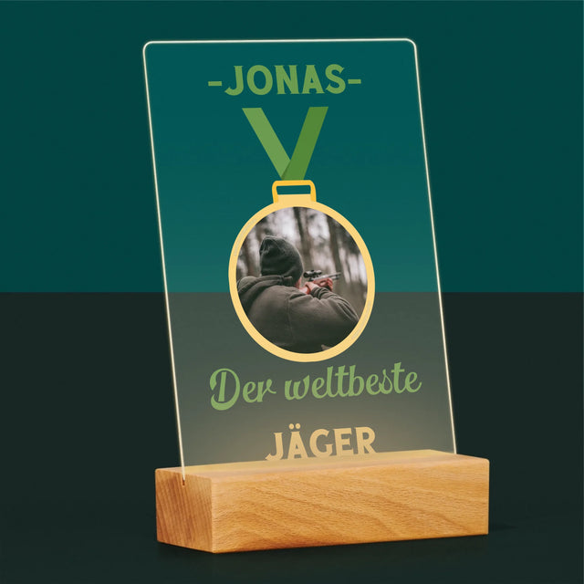 Foto Und Unterschrift: Der Weltbeste Jäger - Druck Auf Acrylglas
