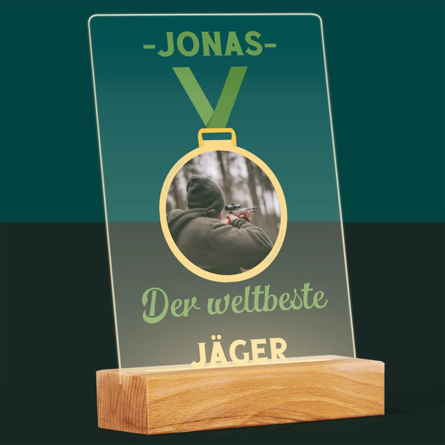 Foto Und Unterschrift: Der Weltbeste Jäger - Druck Auf Acrylglas