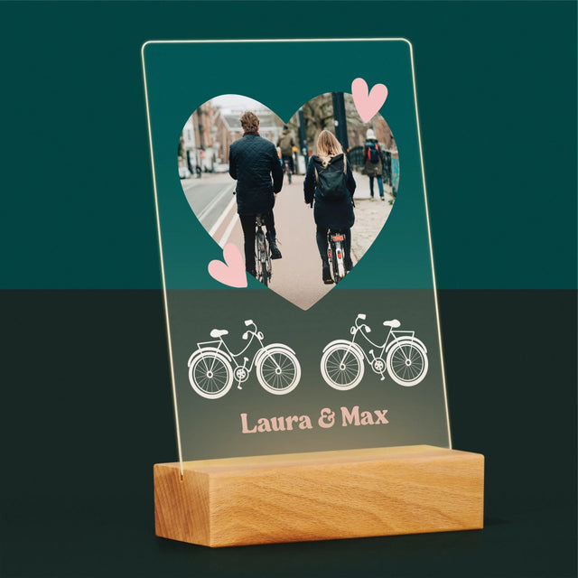 Foto Und Unterschrift: Radfahrerpaar - Druck Auf Acrylglas