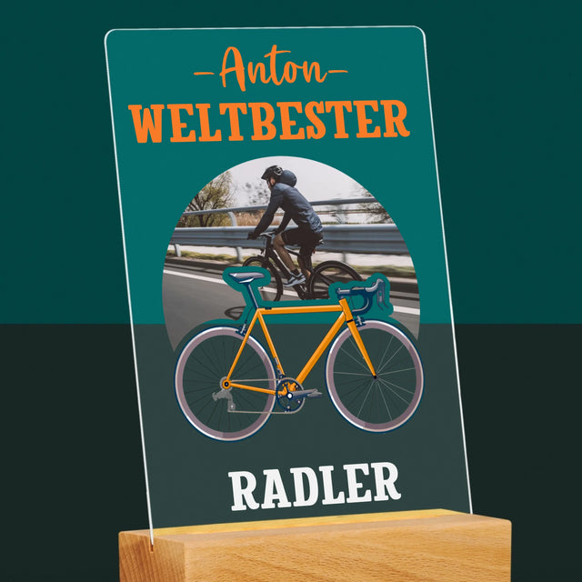 Foto Und Unterschrift: Der Weltbeste Radler - Druck Auf Acrylglas