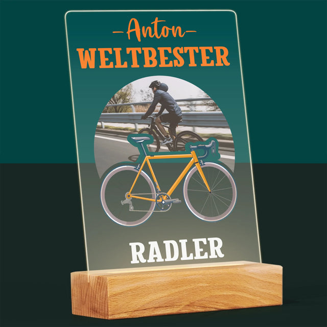 Foto Und Unterschrift: Der Weltbeste Radler - Druck Auf Acrylglas