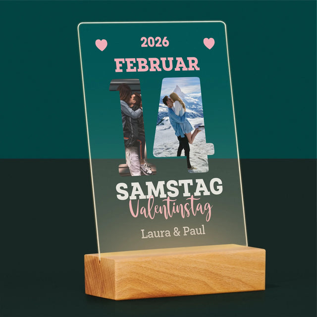 Buchstaben-Collage: Valentinstag-Kalenderkarte - Druck Auf Acrylglas