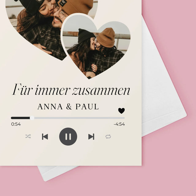 Fotocollage: Spotify Herzen - Glückwunschkarte