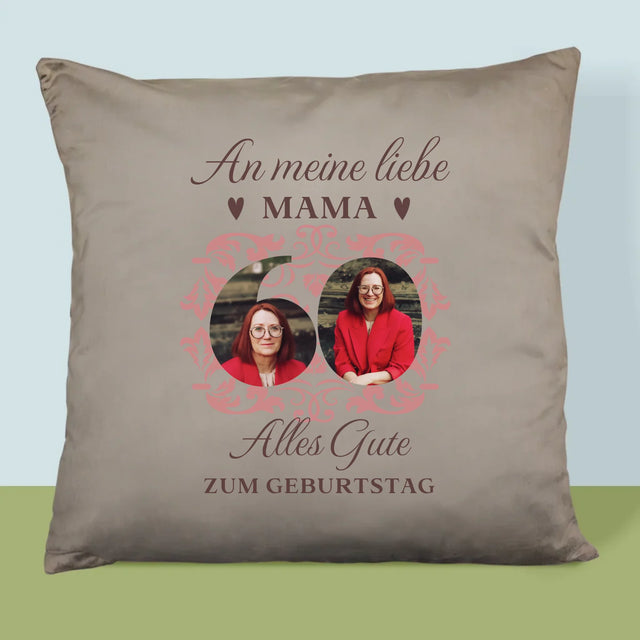 Buchstaben-Collage: An Meine Liebe Mama Zum 60. Geburtstag - Kissen