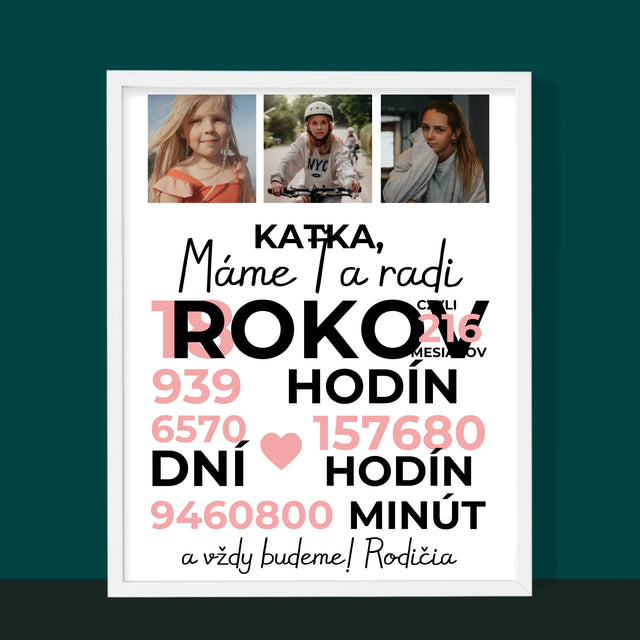 Fotokolaż: Kochamy Cię Od 18 Lat - Wydruk Obramowany | SK