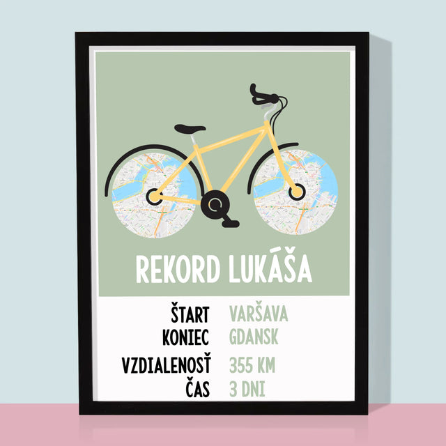 Mapa Miasta: Rowerowa Życiówka - Wydruk Obramowany | SK
