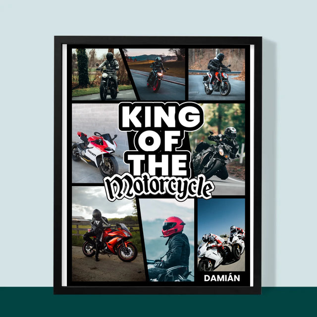 Fotokolaż: King Of The Motorcycle - Wydruk Obramowany | SK