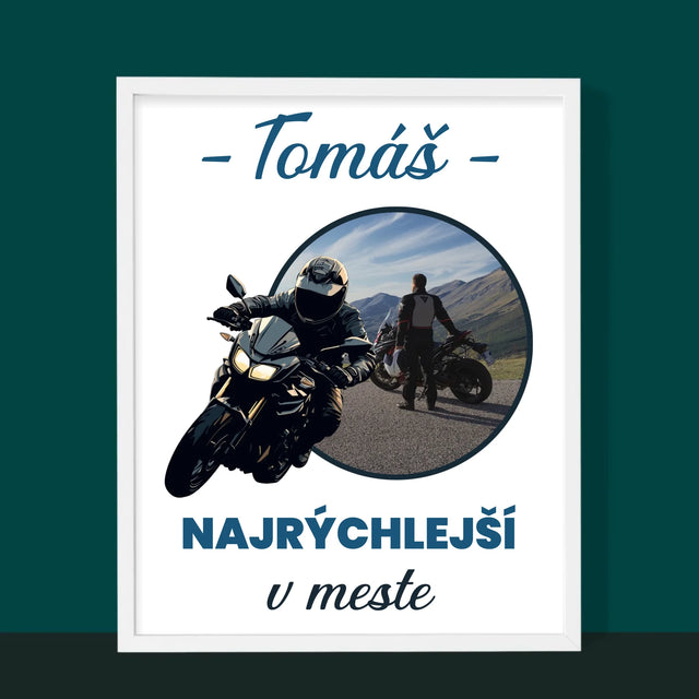 Zdjęcie I Podpis: Najszybszy W Mieście - Wydruk Obramowany | SK