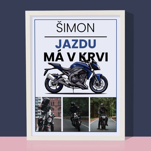 Fotokolaż: Ma Jazdę We Krwi - Wydruk Obramowany | SK