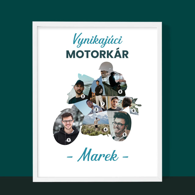 Kształt Ze Zdjęć: Wyborny Motocyklista - Wydruk Obramowany | SK