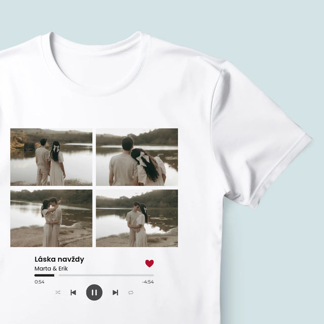 Fotokolaż: Spotify 4 Zdjęcia - Koszulka Męska z Nadrukiem | SK