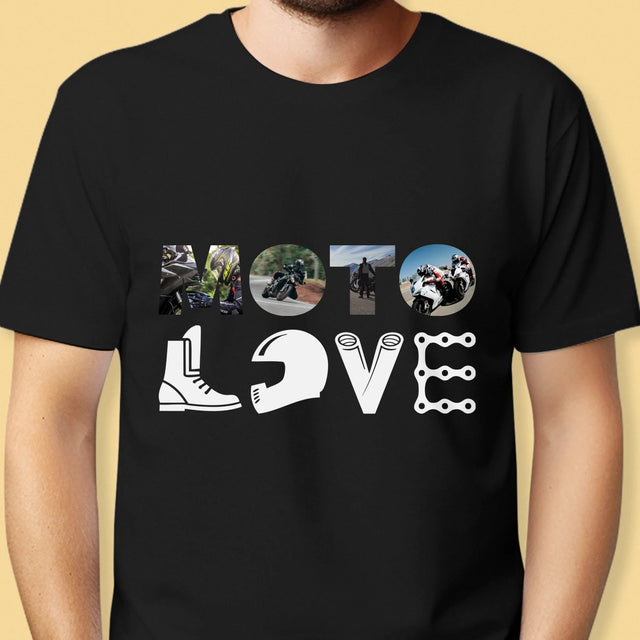 Słowo Ze Zdjęć: Motolove - Koszulka Męska z Nadrukiem | SK