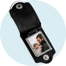 Lederschlüsselanhänger mit Foto