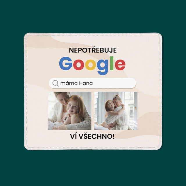 Fotokolaż: Nie Potrzebuję Google - Podkładka Pod Myszkę | CZ