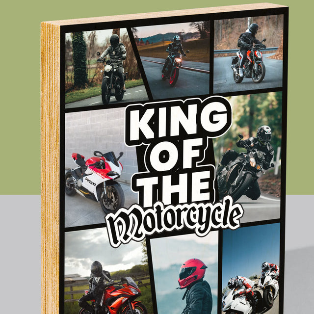 Fotocollage: King Of The Motorcycle - Druck Auf Holz
