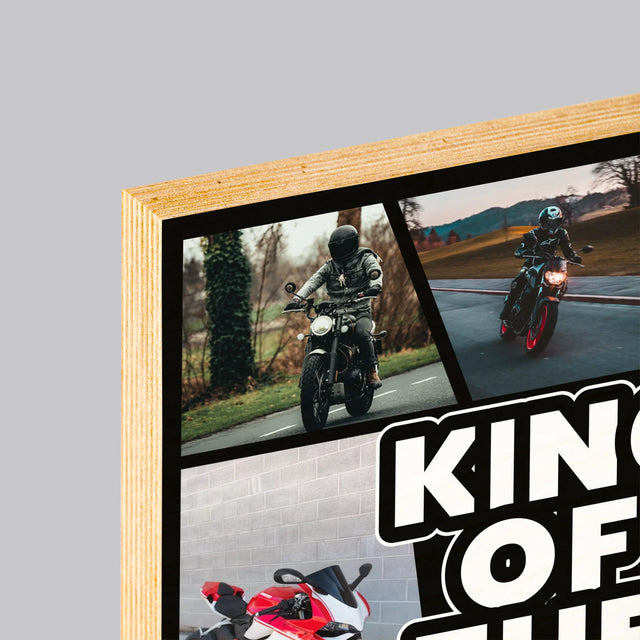 Fotocollage: King Of The Motorcycle - Druck Auf Holz