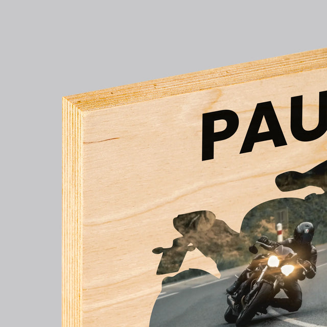 Form-Collage: Just Ride - Druck Auf Holz