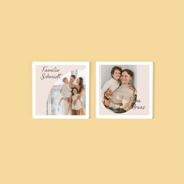 Foto Und Unterschrift: Familienfotos - Tassenuntersetzer