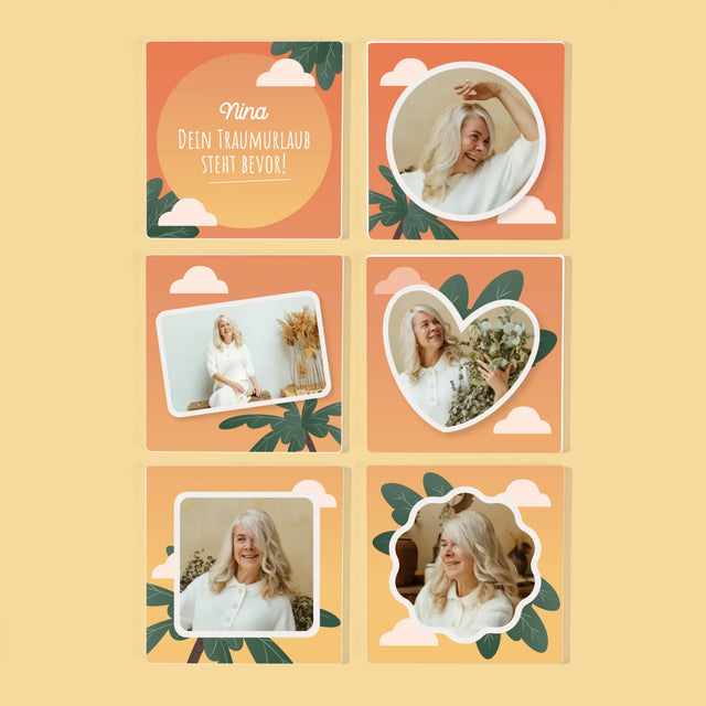 Fotocollage: Traumurlaub - Tassenuntersetzer