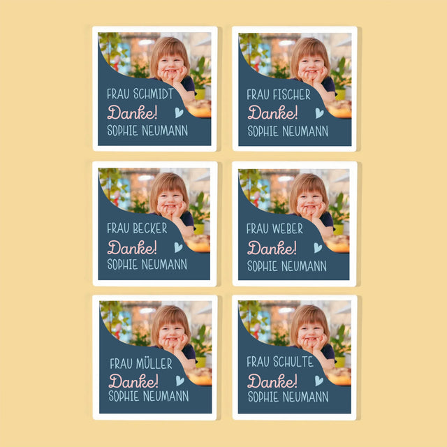 Foto Und Unterschrift: Danke, Liebe Kindergärtnerin - Tassenuntersetzer