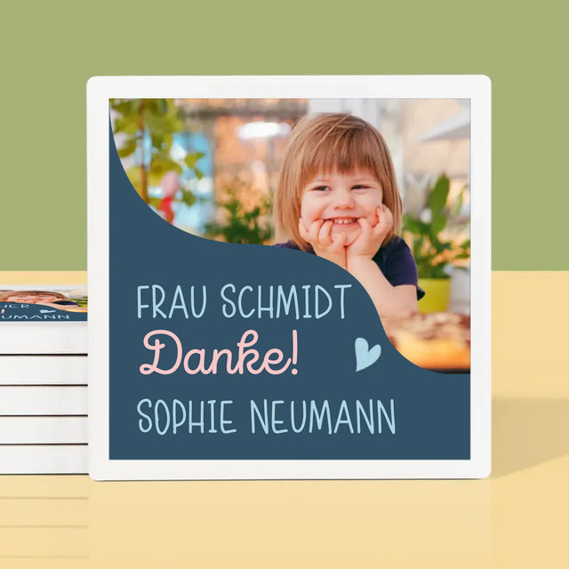 Foto Und Unterschrift: Danke, Liebe Kindergärtnerin - Tassenuntersetzer