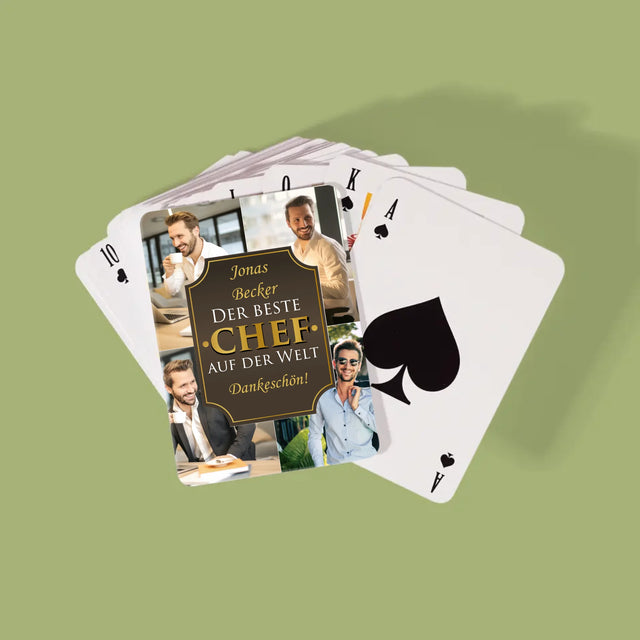 Fotocollage: Der Beste Chef Der Welt  - Spielkarten