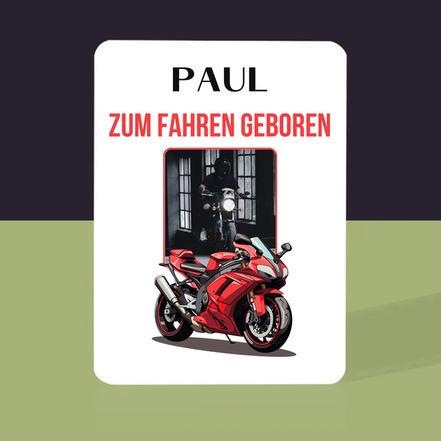 Foto Und Unterschrift: Zum Fahren Geboren - Spielkarten