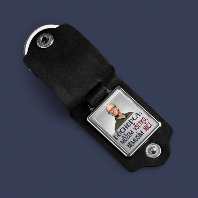 Foto & Unterschrift: Pensionist Kann Alles - Schlüsselanhänger aus Leder mit Foto | SK